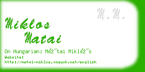 miklos matai business card